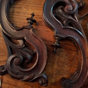 19th Century Quartersawn Wooden table or chair legs, pair